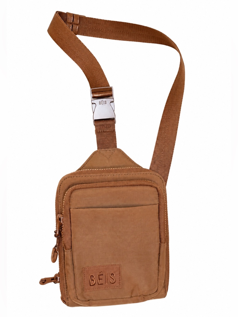 BÉIS The Sport Sling Bag Maple Brown Nylon Crossbody Travel Utility Bag